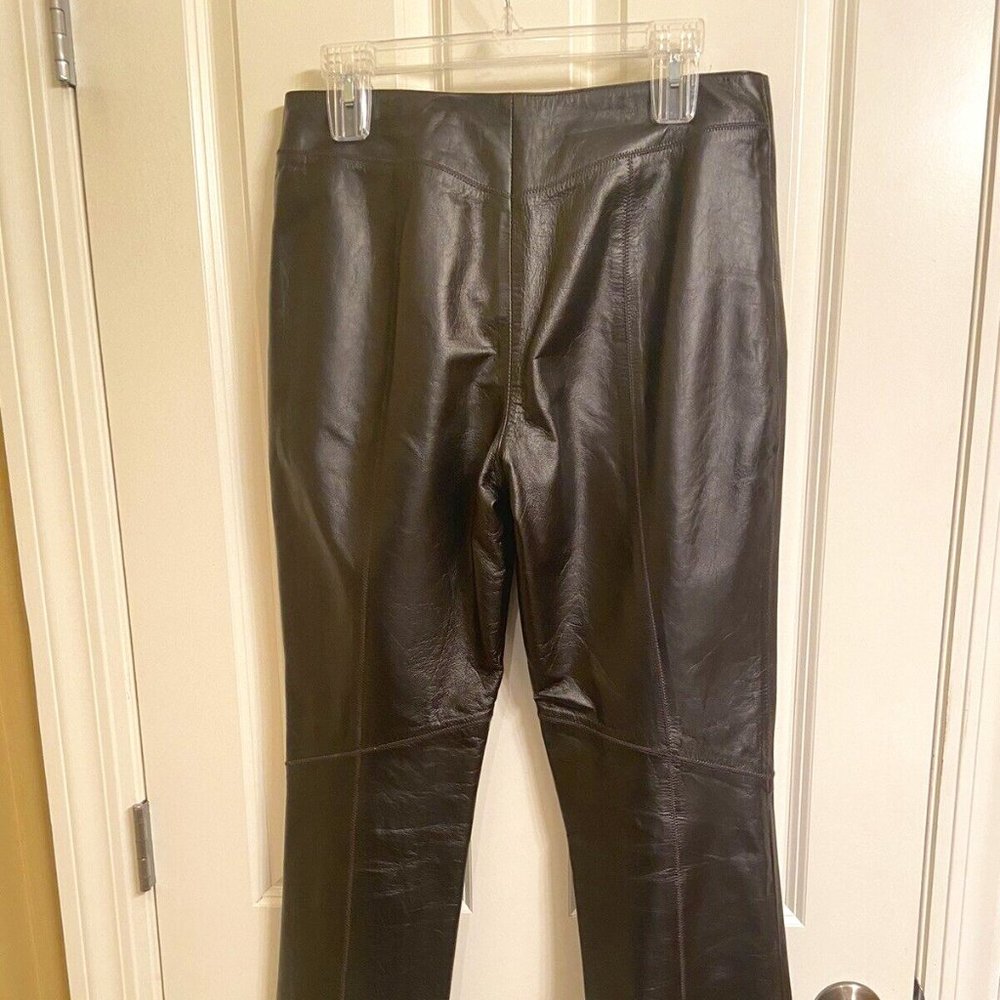 Nine West Real Leather Pants Straight Leg Black Size 8 or 10 Lined